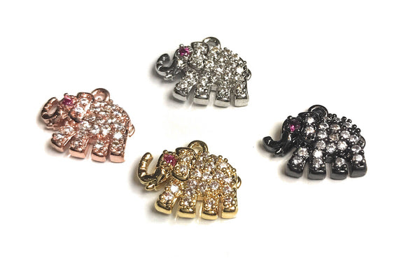 Elephant Charms, Animal Charm, Bracelet Charm, Bulk Charms, Wholesale Charms, Pave Elephant, Jewelry Findings, Jewelry Making, 9x11x2mm, 1pc