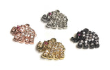 Elephant Charms, Animal Charm, Bracelet Charm, Bulk Charms, Wholesale Charms, Pave Elephant, Jewelry Findings, Jewelry Making, 9x11x2mm, 1pc