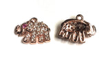 Elephant Charms, Animal Charm, Bracelet Charm, Bulk Charms, Wholesale Charms, Pave Elephant, Jewelry Findings, Jewelry Making, 9x11x2mm, 1pc