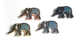 CZ Micro Pave Turquoise Elephant Beads, Animal Beads, Spacer Beads, Jewelry Findings for Jewelry Making, Bulk Beads, 18.5x11x4.5mm