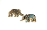 CZ Micro Pave Turquoise Elephant Beads, Animal Beads, Spacer Beads, Jewelry Findings for Jewelry Making, Bulk Beads, 18.5x11x4.5mm