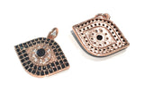 Evil Eye Charm, Pave Charm, Micro Pave Evil Eye Charm, Religious Charm, Protection Charm, Jewelry Supplies, Turkish Charms,17x21x4mm, 1 pc