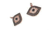 Evil Eye Charm, Pave Charm, Micro Pave Evil Eye Charm, Religious Charm, Protection Charm, Jewelry Supplies, Turkish Charms,17x21x4mm, 1 pc