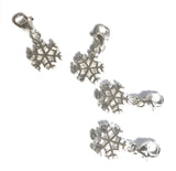 Clip On, Snow Flakes, Christmas Charms, Clip on Charms, DIY Jewelry, Jewelry Findings, Jewelry Supplies, Bracelet Charms, Jewelry Charm, 1Pc