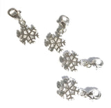 Clip On, Snow Flakes, Christmas Charms, Clip on Charms, DIY Jewelry, Jewelry Findings, Jewelry Supplies, Bracelet Charms, Jewelry Charm, 1Pc