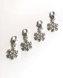 Clip On, Snow Flakes, Christmas Charms, Clip on Charms, DIY Jewelry, Jewelry Findings, Jewelry Supplies, Bracelet Charms, Jewelry Charm, 1Pc