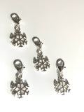 Clip On, Snow Flakes, Christmas Charms, Clip on Charms, DIY Jewelry, Jewelry Findings, Jewelry Supplies, Bracelet Charms, Jewelry Charm, 1Pc