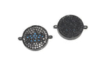 CZ Micro Pave Lotus Connector, Jewelry Connector, Bracelet Connector, Disc Charm, Connector Charms, Lotus Connector, CZ Links, 15.5x2.4mm