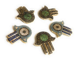 Hamsa Hand Connectors, Multi Strand Links, Evil Eye Connector, Bracelet Connector, Jewelry Supplies, Jewelry Findings, DIY Jewelry, CZ Links