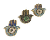 Hamsa Hand Connectors, Multi Strand Links, Evil Eye Connector, Bracelet Connector, Jewelry Supplies, Jewelry Findings, DIY Jewelry, CZ Links