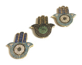 Hamsa Hand Connectors, Multi Strand Links, Evil Eye Connector, Bracelet Connector, Jewelry Supplies, Jewelry Findings, DIY Jewelry, CZ Links