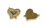 Heart Connector, Pave Connector, Bracelet Connector, Gold Connector, Jewelry Findings, Pave Links, Jewelry Supplies, Jewelry Making, CZ Link