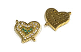 Heart Connector, Pave Connector, Bracelet Connector, Gold Connector, Jewelry Findings, Pave Links, Jewelry Supplies, Jewelry Making, CZ Link