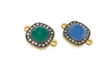 Gemstone Connectors, Chalcedony, Green Onyx , Jewelry Findings for DIY Jewelry Making, Wholesale Bulk Jewelry Supplies, 1 Pc