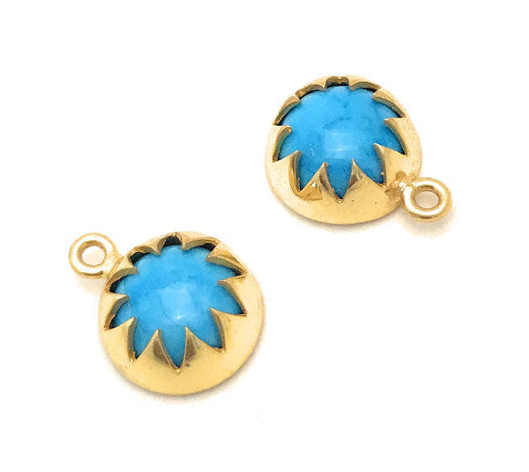 5 Pcs Turquoise Howlite Charms, Gemstone Charms, Jewelry Supplies, Wholesale Bulk Charms, DIY Jewelry Making