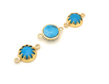 6 Pcs Turquoise Howlite Gemstone Connector, Gemstone Links, Jewelry Findings for DIY Jewelry Making, Gold Plated Turquoise Connector