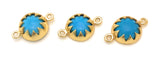 6 Pcs Turquoise Howlite Gemstone Connector, Gemstone Links, Jewelry Findings for DIY Jewelry Making, Gold Plated Turquoise Connector