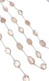 Sterling Silver Rose Quartz Chain, Gemstone Bulk Chain by Foot, Jewelry Supplies for Jewelry Making, Wholesale Bulk Rose Quartz Chain