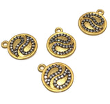 Disc Charms, Gold Charms, Jewelry Supplies, CZ Charms, Coin Charms, Bulk Charms, Jewelry Making, DIY Jewelry, Gold Plated Disc Charms