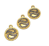 Disc Charms, Gold Charms, Jewelry Supplies, CZ Charms, Coin Charms, Bulk Charms, Jewelry Making, DIY Jewelry, Gold Plated Disc Charms