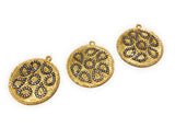 Gold Charms, Large Charms, Disc Charm, Jewelry Supplies, CZ Charms,, Bulk Charms, Jewelry Making, Jewelry Findings, DIY Earring Charms