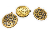 Gold Charms, Large Charms, Disc Charm, Jewelry Supplies, CZ Charms,, Bulk Charms, Jewelry Making, Jewelry Findings, DIY Earring Charms