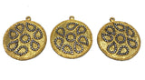 Gold Charms, Large Charms, Disc Charm, Jewelry Supplies, CZ Charms,, Bulk Charms, Jewelry Making, Jewelry Findings, DIY Earring Charms