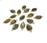5Pcs/10PcsLabradorite Connectors, Gemstone Connectors, Bulk Wholesale Jewelry Supplies, 19x10mm - 25x12.5mm