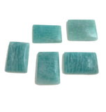 5Pcs Amazonite Cabochon, Loose Gemstone, Rectangle Shape Amazonite, Natural Gemstone, Jewelry Making, Jewelry Supplies, Wire Wrapping