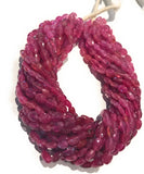 Pink Sapphire Beads, Gemstone Beads, Genuine Sapphire Beads, Oval Sapphire Beads, September Birthstone, Wholesale Gemstone Beads, 13"Strand