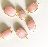Morganite Connectors, Gemstone Connectors, Gold Plated Bezel Connector, Sterling Silver Connector, Jewelry Supplies, Jewelry Making