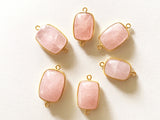 Morganite Connectors, Gemstone Connectors, Gold Plated Bezel Connector, Sterling Silver Connector, Jewelry Supplies, Jewelry Making
