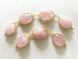 Morganite, Morganite Connector, Gemstone Connector, Bezel Connector, Jewelry Findings, Jewelry Supplies, Jewelry Making, DIY Jewelry