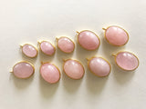 Morganite , Morganite Charms, Gemstone Charms, Gold Plated Sterling Silver Charms, Bracelet Charms, Jewelry Supplies, Jewelry Making, 1 Pc