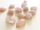 Morganite , Morganite Charms, Gemstone Charms, Gold Plated Sterling Silver Charms, Bracelet Charms, Jewelry Supplies, Jewelry Making, 1 Pc