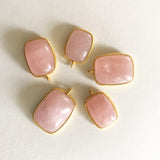Morganite Charms, Gold Charms, Sterling Silver Charms, Gemstone Charms, Bracelet Charms, Jewelry Supplies, Jewelry Making, Bulk Charms, 1 Pc