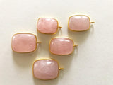 Morganite Charms, Gold Charms, Sterling Silver Charms, Gemstone Charms, Bracelet Charms, Jewelry Supplies, Jewelry Making, Bulk Charms, 1 Pc