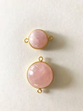 Morganite Connectors, Gemstone Connectors, Gold Connectors, Bezel Connector, Jewelry Findings, Jewelry Supplies, Jewelry Making, 1 Pc