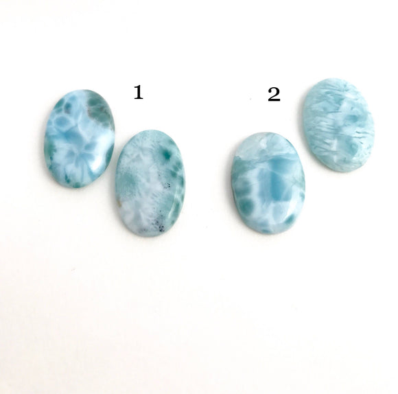 2 Pcs Larimar Cabochon, Loose Gemstone, Blue Larimar, Large Cabochon, Wire Wrapping, Jewelry Supplies for Jewelry Making, Bulk Cabochons