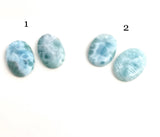 2 Pcs Larimar Cabochon, Loose Gemstone, Blue Larimar, Large Cabochon, Wire Wrapping, Jewelry Supplies for Jewelry Making, Bulk Cabochons