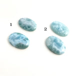 2 Pcs Larimar Cabochon, Loose Gemstone, Blue Larimar, Large Cabochon, Wire Wrapping, Jewelry Supplies for Jewelry Making, Bulk Cabochons