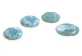 4 Pcs Larimar Cabochon Lot, Loose Gemstone, Natural Gemstone Cabochons, Wholesale Cabochons, Jewelry Making, Jewelry Supplies, 23mm - 29mm