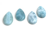 4 Pcs Natural Larimar Drop Shape Cabochon, Loose Gemstone, Blue Larimar, Large Gemstone Cabochons, Jewelry Making, Wire Wrapping, 22mm -24mm