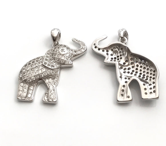 Elephant Pendant, Sterling Silver Pendant, Elephant Charm, Animal Pendant, Silver Pendants, Jewelry Supplies, Jewelry Findings, DIY Jewelry
