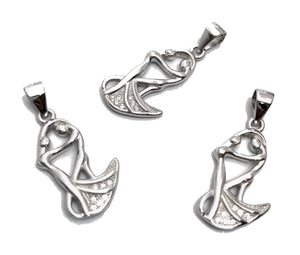 Silver Pendants, Gifts for Dancers, Gifts for Bride, Dancing Couple Pendant, Anniversary Gifts, Jewelry Supplies, Jewelry Findings, 1 Pc