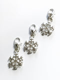 Clip On, Snow Flakes, Christmas Charms, Clip on Charms, DIY Jewelry, Jewelry Findings, Jewelry Supplies, Bracelet Charms, Jewelry Charm, 1Pc
