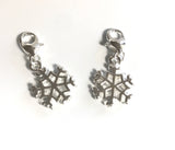 Clip On, Snow Flakes, Christmas Charms, Clip on Charms, DIY Jewelry, Jewelry Findings, Jewelry Supplies, Bracelet Charms, Jewelry Charm, 1Pc
