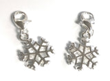 Clip On, Snow Flakes, Christmas Charms, Clip on Charms, DIY Jewelry, Jewelry Findings, Jewelry Supplies, Bracelet Charms, Jewelry Charm, 1Pc