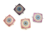 Evil Eye Connectors, CZ Connectors, Jewelry Findings, Jewelry Supplies, Jewelry Making, Bracelet Connectors, Pave Connectors, DIY Jewelry