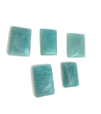 5Pcs Amazonite Cabochon, Loose Gemstone, Rectangle Shape Amazonite, Natural Gemstone, Jewelry Making, Jewelry Supplies, Wire Wrapping